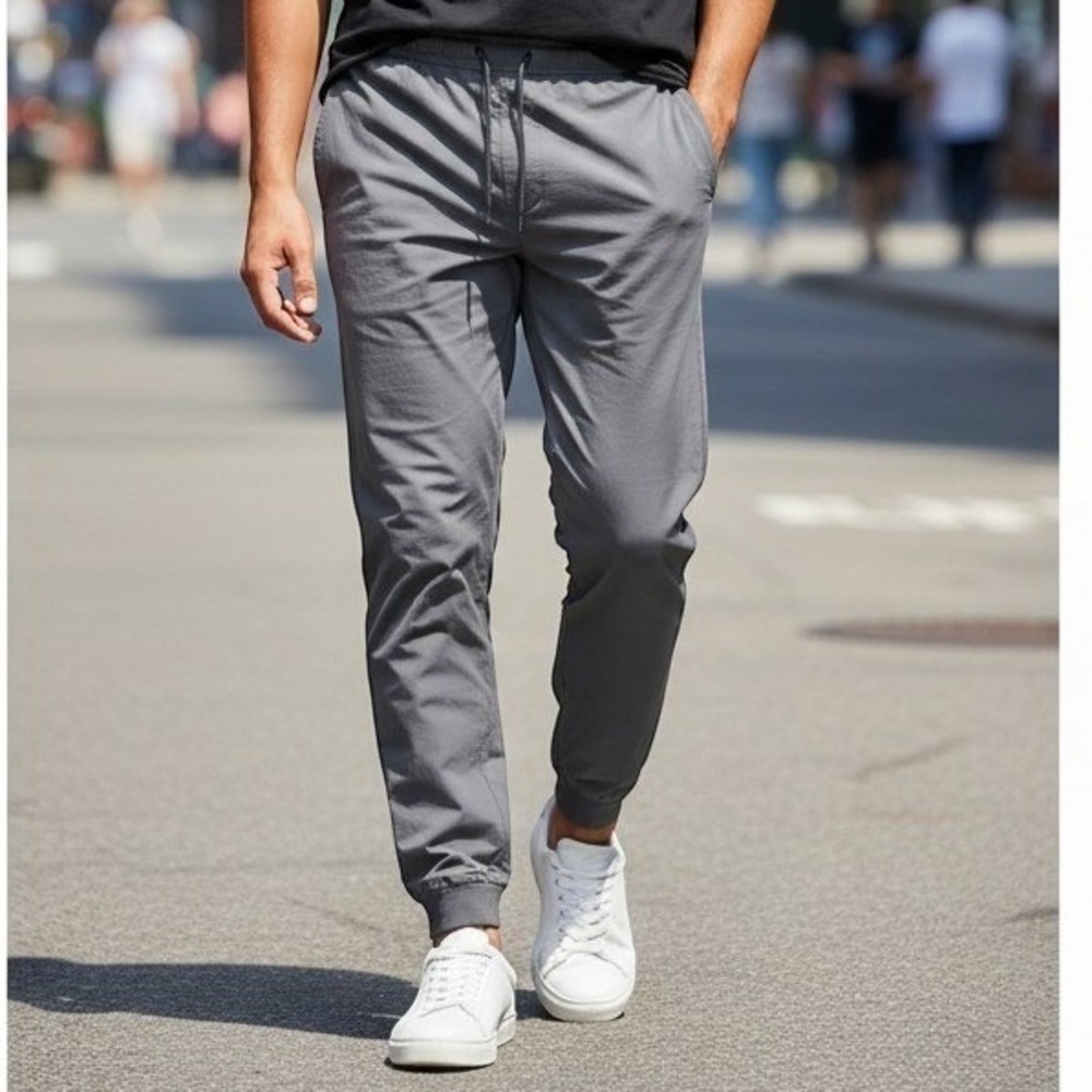 Goodfellow & Co Mens XXL Gray Tech Jogger Pants Elastic Waist Drawstring Active